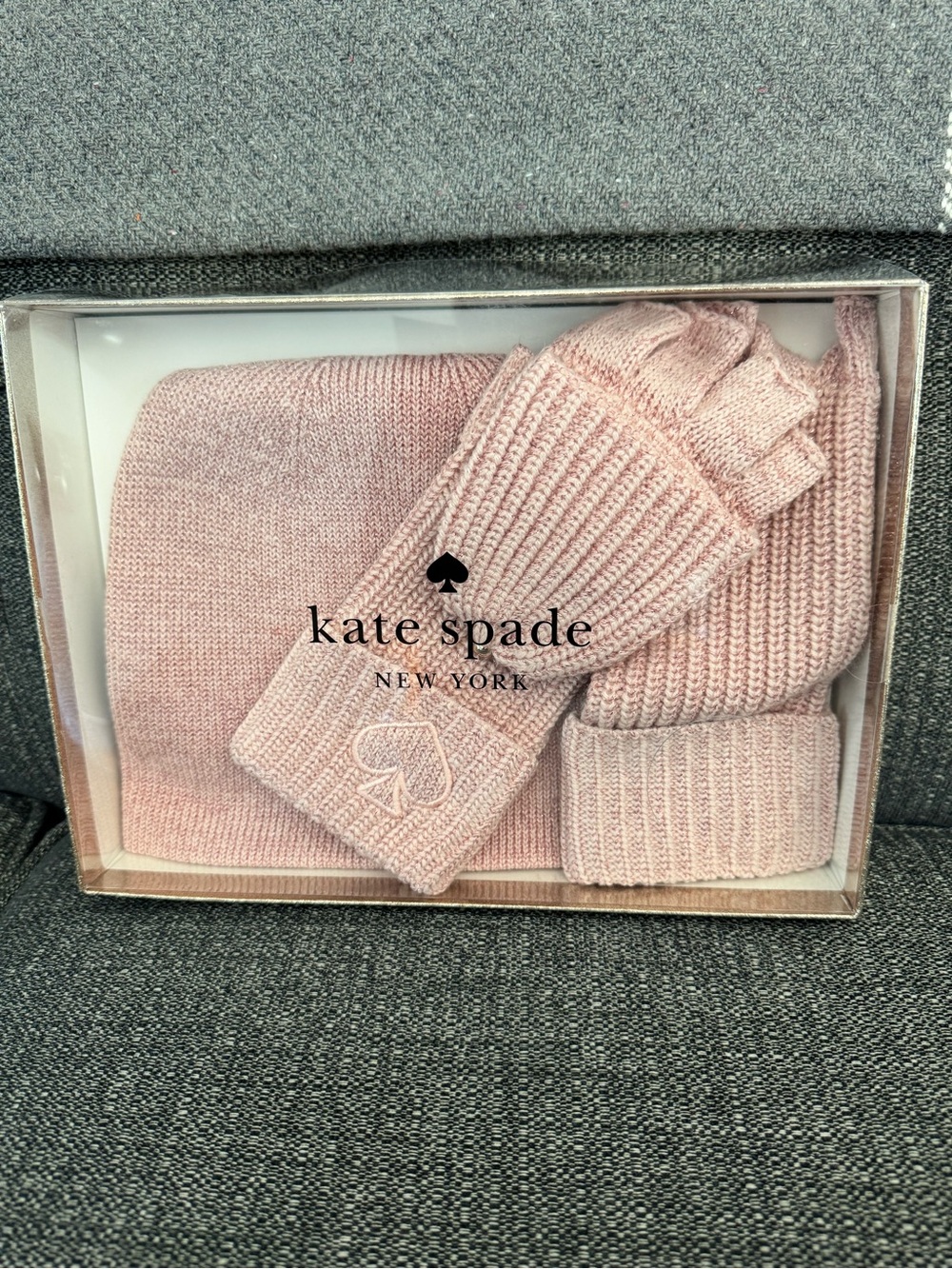 kate spade Hat and Fingerless Glove Set